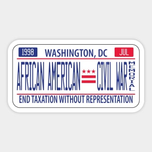 African American Civil War Memorial license plate Sticker